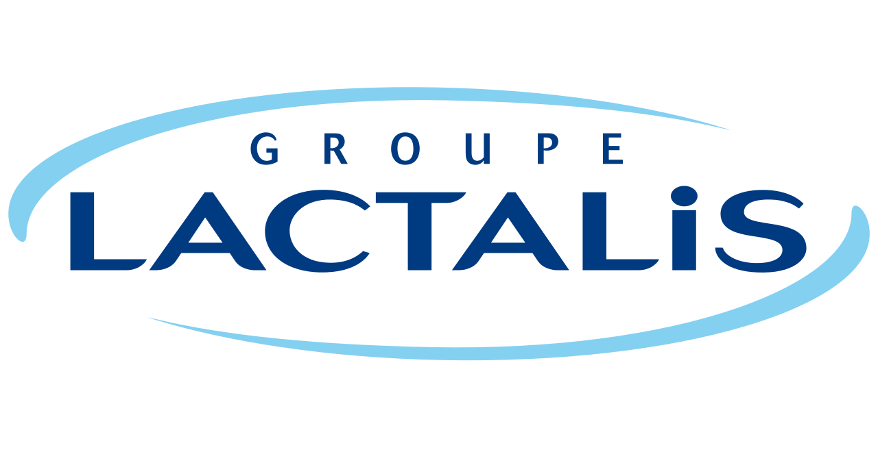 Lactalis Group logo on a terracotta brick wall.
